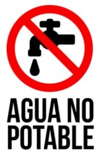 señal de agua no potable