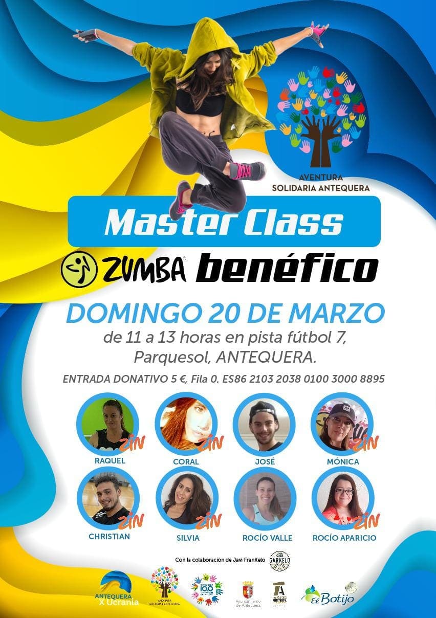 Cartel Masterclass Zumba Aventura Solidaria y El Botijo