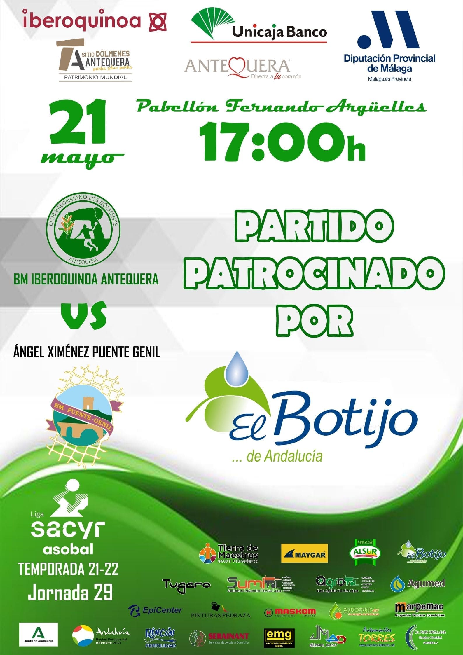 Cartel partido dedicado a El Botijo de Andalucía
